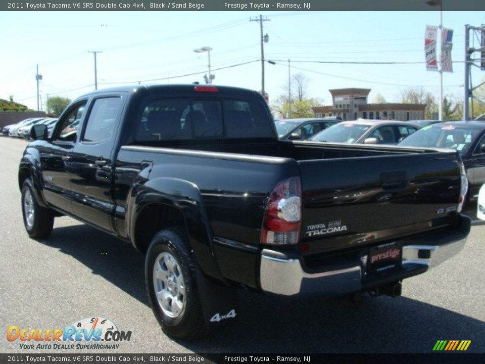 2011 Toyota Tacoma V6 SR5 Double Cab 4x4 Black / Sand Beige Photo #4