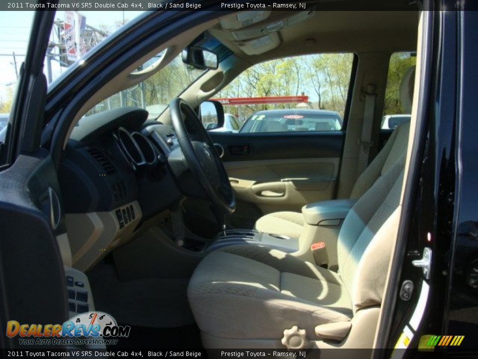 2011 Toyota Tacoma V6 SR5 Double Cab 4x4 Black / Sand Beige Photo #7