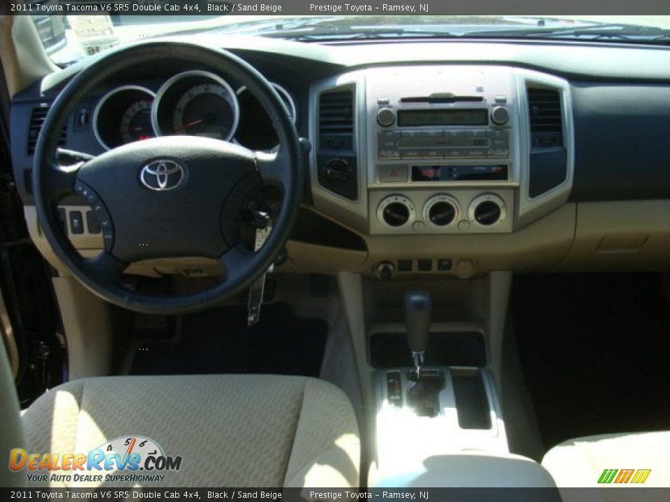 2011 Toyota Tacoma V6 SR5 Double Cab 4x4 Black / Sand Beige Photo #9