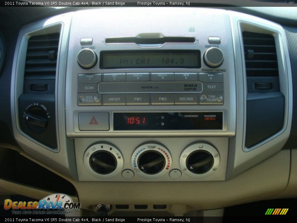 2011 Toyota Tacoma V6 SR5 Double Cab 4x4 Black / Sand Beige Photo #11