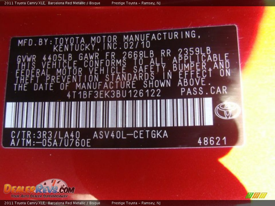 2011 Toyota Camry XLE Barcelona Red Metallic / Bisque Photo #15