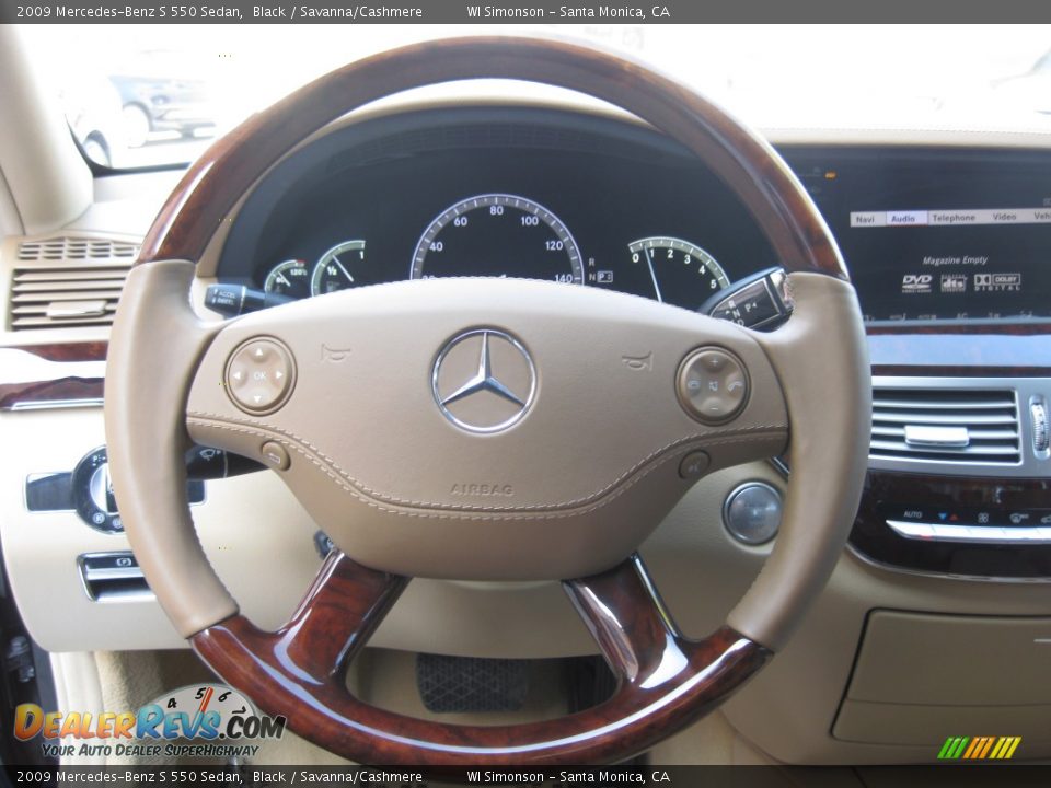 2009 Mercedes-Benz S 550 Sedan Black / Savanna/Cashmere Photo #12