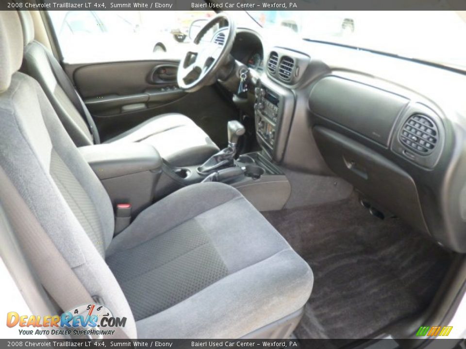 Ebony Interior - 2008 Chevrolet TrailBlazer LT 4x4 Photo #10