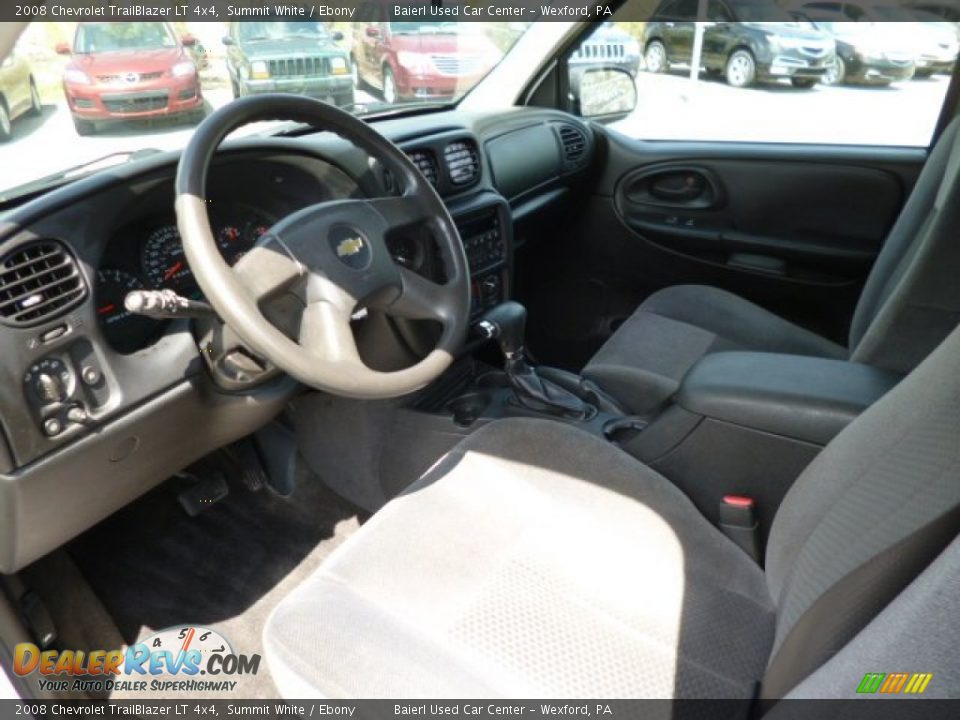 Ebony Interior - 2008 Chevrolet TrailBlazer LT 4x4 Photo #17