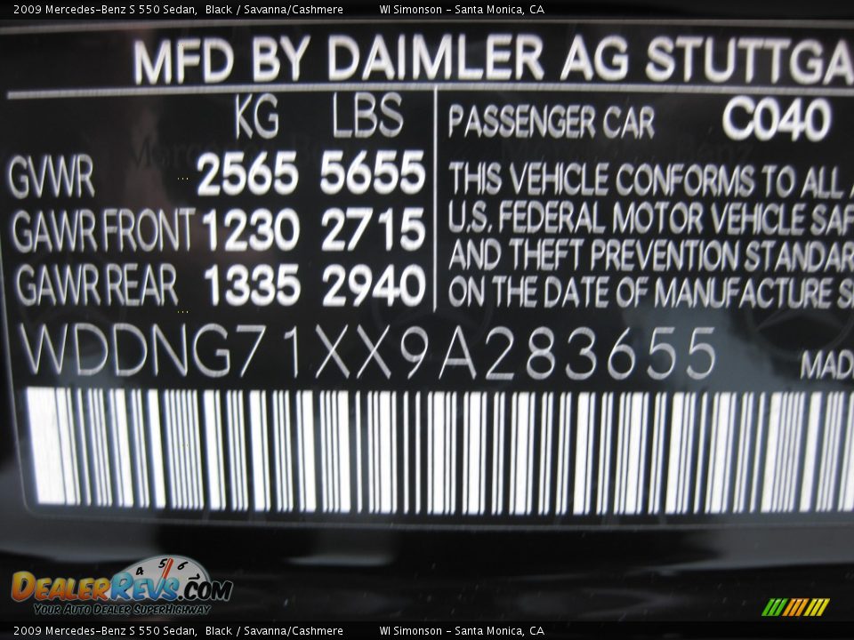 2009 Mercedes-Benz S 550 Sedan Black / Savanna/Cashmere Photo #25