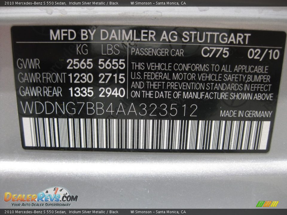 2010 Mercedes-Benz S 550 Sedan Iridium Silver Metallic / Black Photo #25