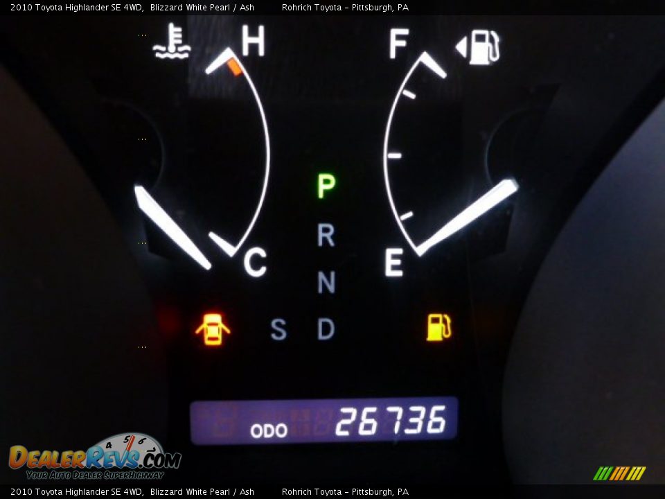 2010 Toyota Highlander SE 4WD Blizzard White Pearl / Ash Photo #9