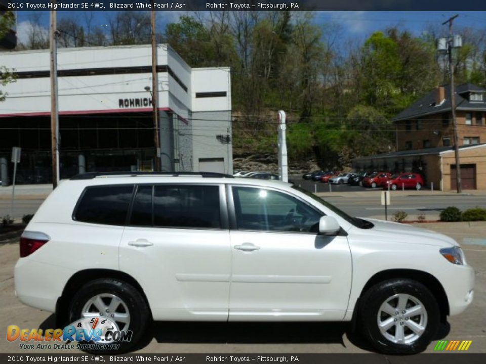 2010 Toyota Highlander SE 4WD Blizzard White Pearl / Ash Photo #10