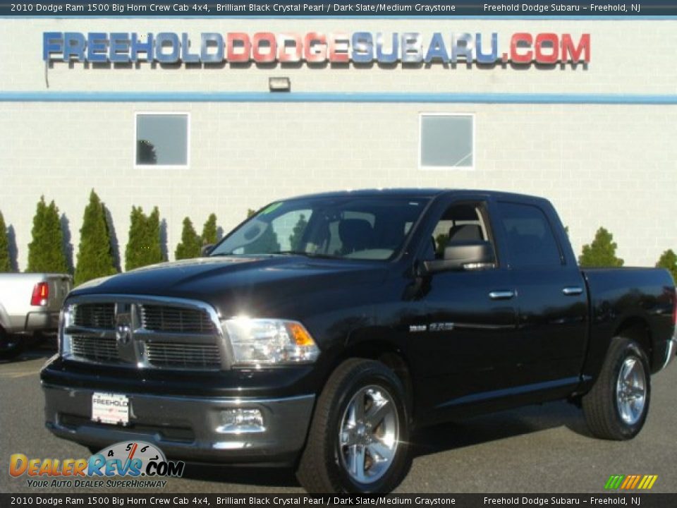 2010 Dodge Ram 1500 Big Horn Crew Cab 4x4 Brilliant Black Crystal Pearl / Dark Slate/Medium Graystone Photo #1