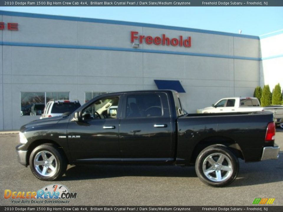 2010 Dodge Ram 1500 Big Horn Crew Cab 4x4 Brilliant Black Crystal Pearl / Dark Slate/Medium Graystone Photo #3