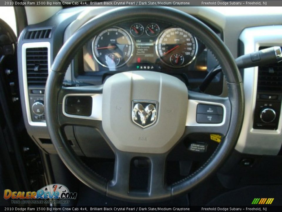 2010 Dodge Ram 1500 Big Horn Crew Cab 4x4 Brilliant Black Crystal Pearl / Dark Slate/Medium Graystone Photo #11