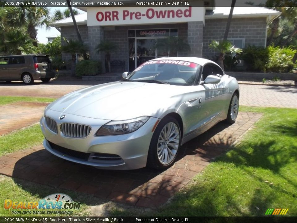 2009 BMW Z4 sDrive35i Roadster Titanium Silver Metallic / Black Photo #1