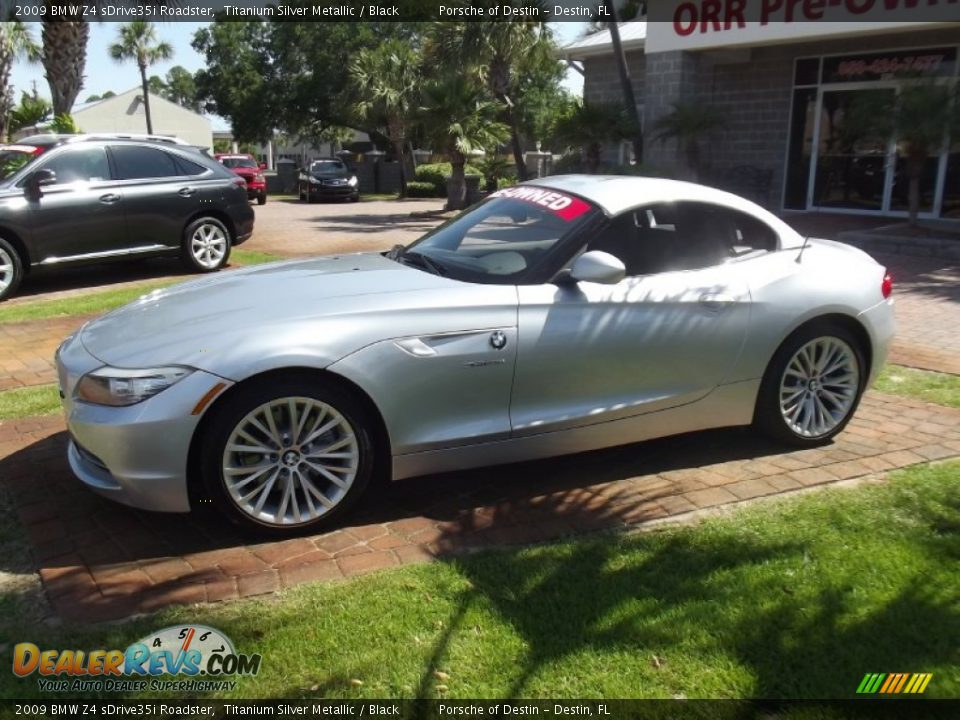 2009 BMW Z4 sDrive35i Roadster Titanium Silver Metallic / Black Photo #2
