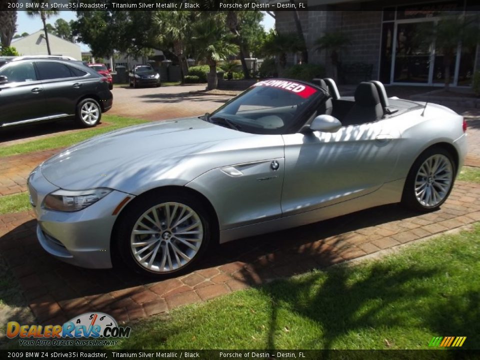 2009 BMW Z4 sDrive35i Roadster Titanium Silver Metallic / Black Photo #20