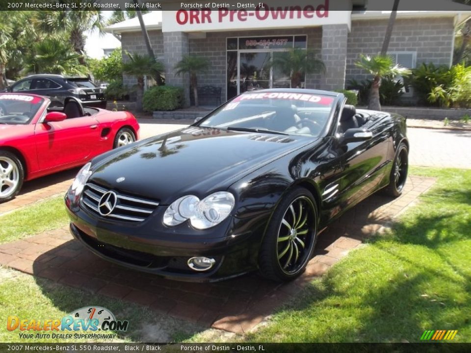 2007 Mercedes-Benz SL 550 Roadster Black / Black Photo #1