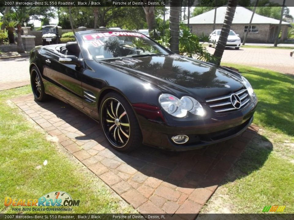2007 Mercedes-Benz SL 550 Roadster Black / Black Photo #6