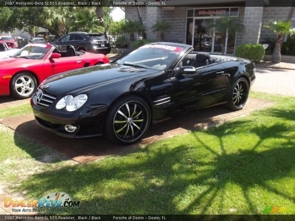 2007 Mercedes-Benz SL 550 Roadster Black / Black Photo #8