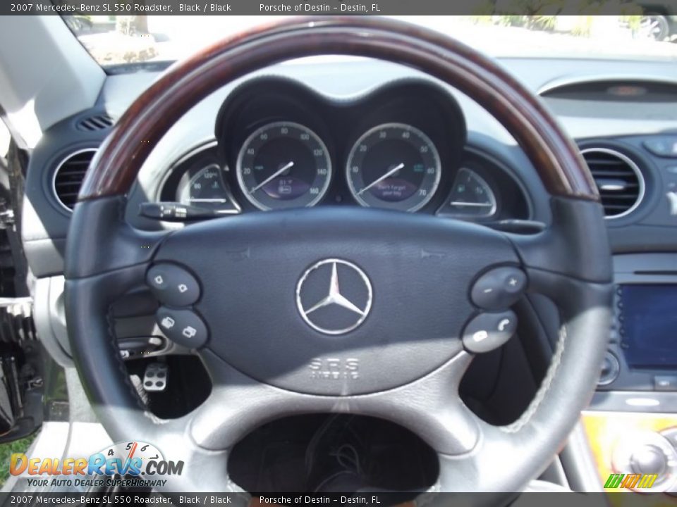2007 Mercedes-Benz SL 550 Roadster Black / Black Photo #15