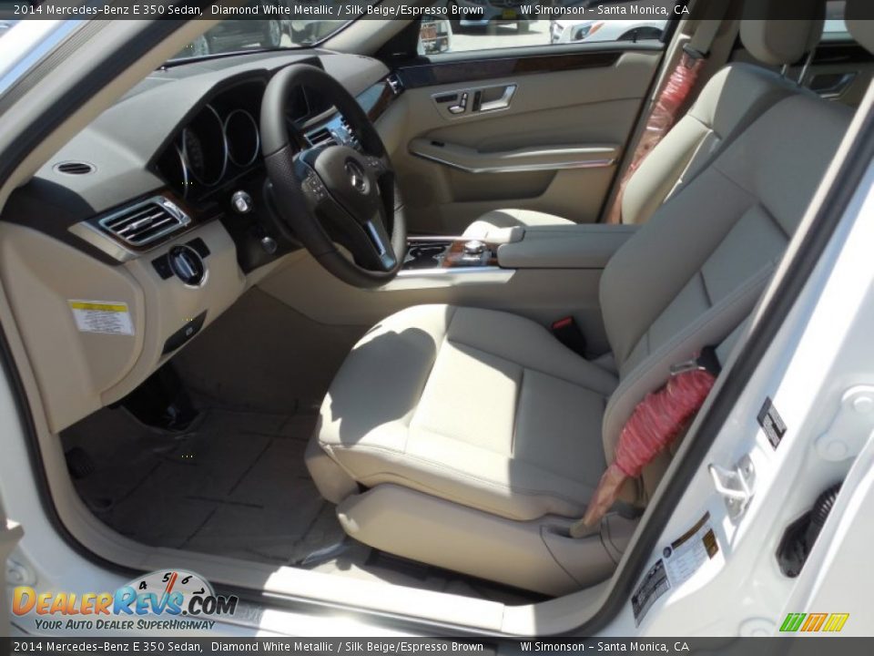 2014 Mercedes-Benz E 350 Sedan Diamond White Metallic / Silk Beige/Espresso Brown Photo #7