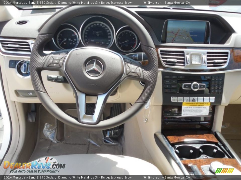 2014 Mercedes-Benz E 350 Sedan Diamond White Metallic / Silk Beige/Espresso Brown Photo #9