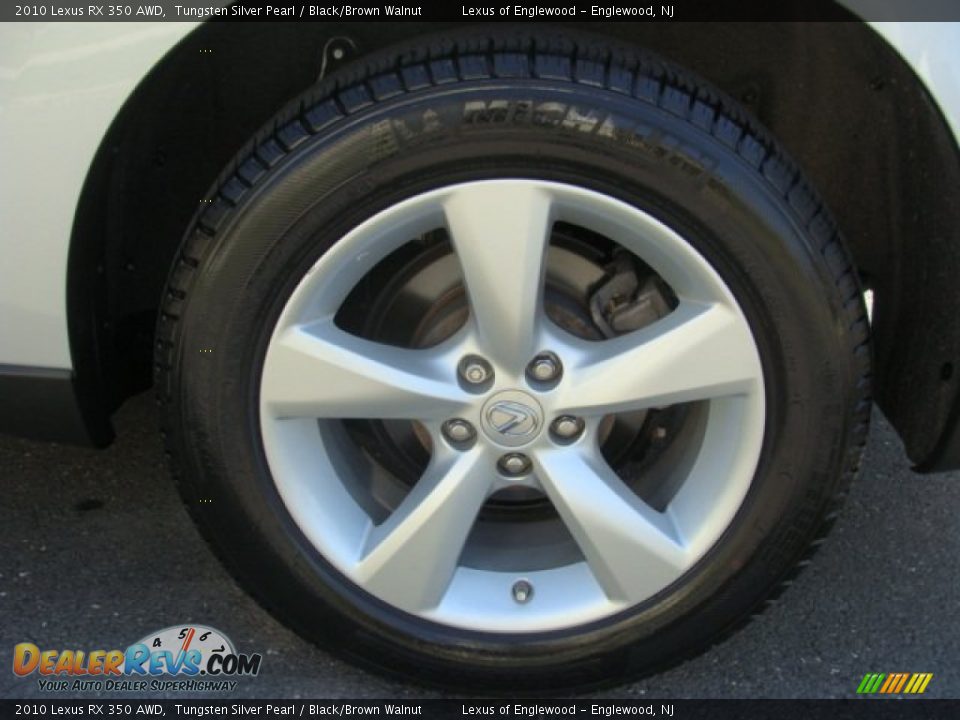 2010 Lexus RX 350 AWD Tungsten Silver Pearl / Black/Brown Walnut Photo #14