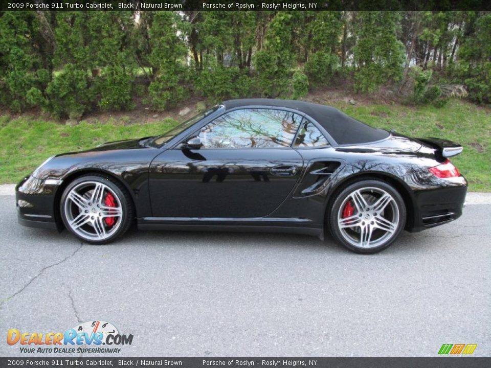 2009 Porsche 911 Turbo Cabriolet Black / Natural Brown Photo #4