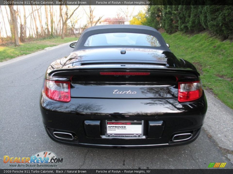 2009 Porsche 911 Turbo Cabriolet Black / Natural Brown Photo #6