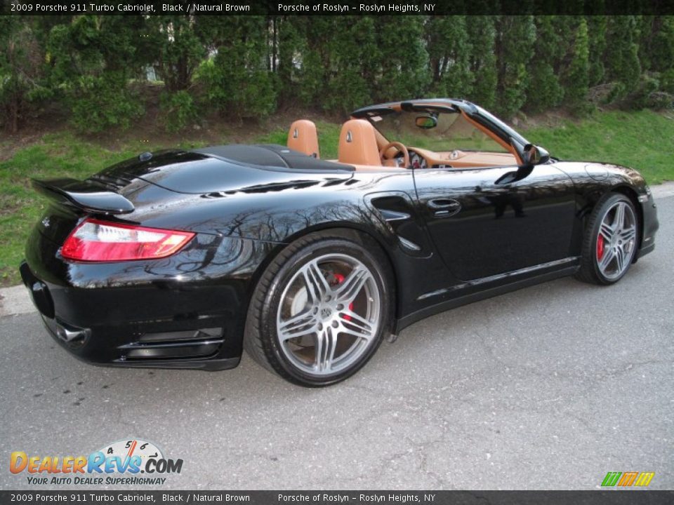 2009 Porsche 911 Turbo Cabriolet Black / Natural Brown Photo #7