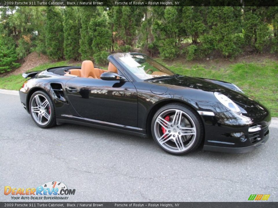 2009 Porsche 911 Turbo Cabriolet Black / Natural Brown Photo #9