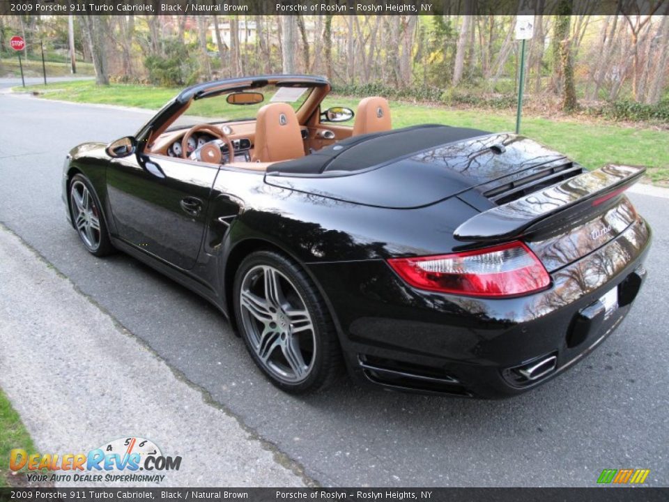 2009 Porsche 911 Turbo Cabriolet Black / Natural Brown Photo #10