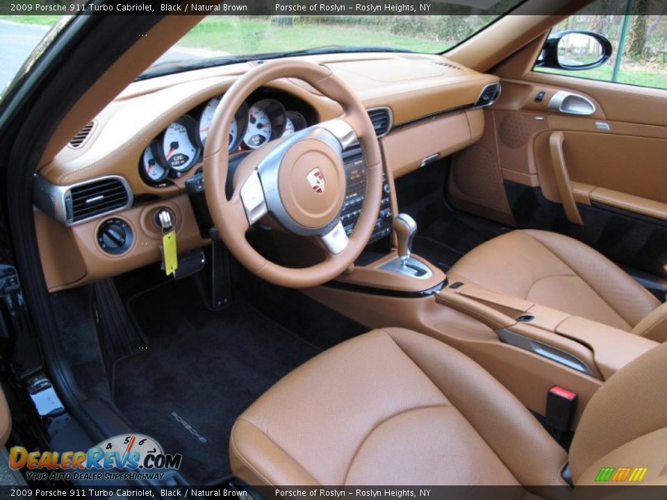 Natural Brown Interior - 2009 Porsche 911 Turbo Cabriolet Photo #12