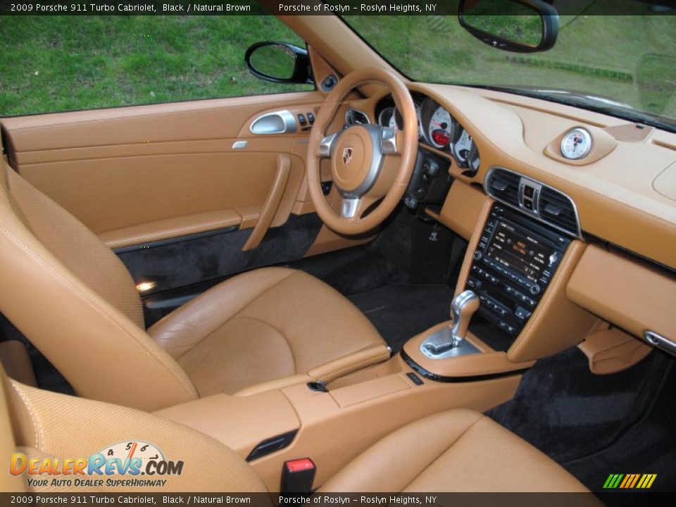 2009 Porsche 911 Turbo Cabriolet Black / Natural Brown Photo #16
