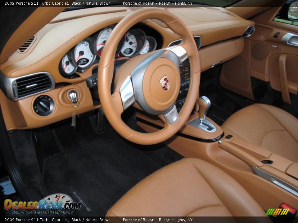 Natural Brown Interior - 2009 Porsche 911 Turbo Cabriolet Photo #18
