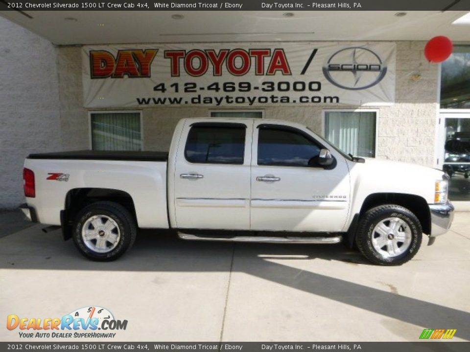 2012 Chevrolet Silverado 1500 LT Crew Cab 4x4 White Diamond Tricoat / Ebony Photo #1