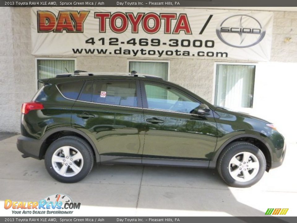 2013 Toyota RAV4 XLE AWD Spruce Green Mica / Ash Photo #1