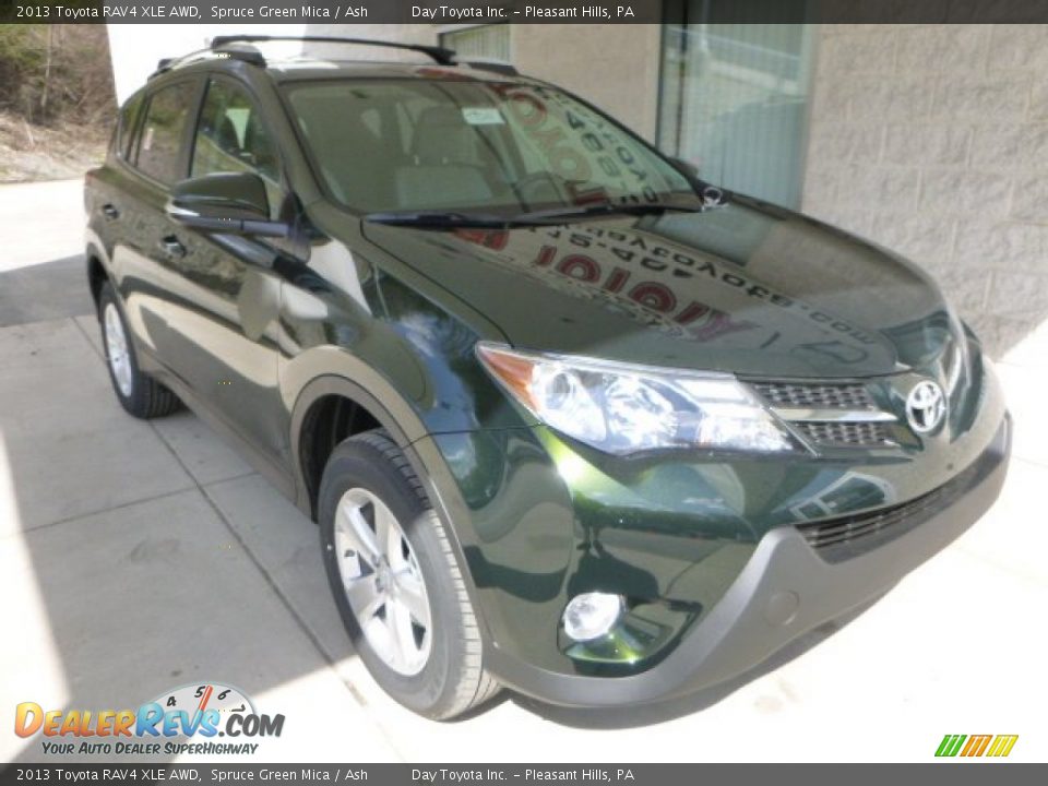 2013 Toyota RAV4 XLE AWD Spruce Green Mica / Ash Photo #7