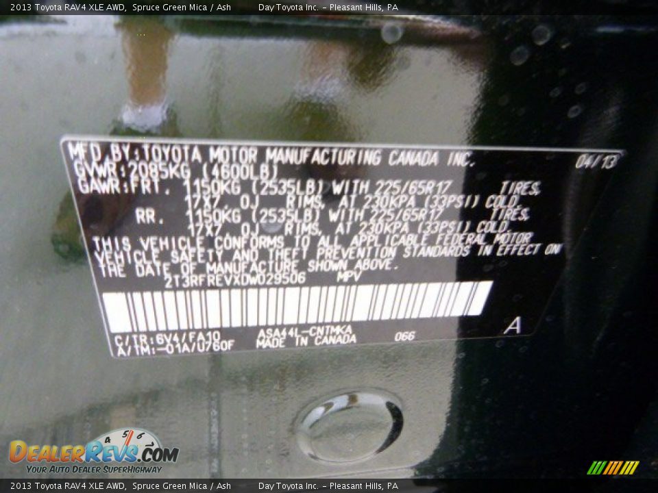 2013 Toyota RAV4 XLE AWD Spruce Green Mica / Ash Photo #19