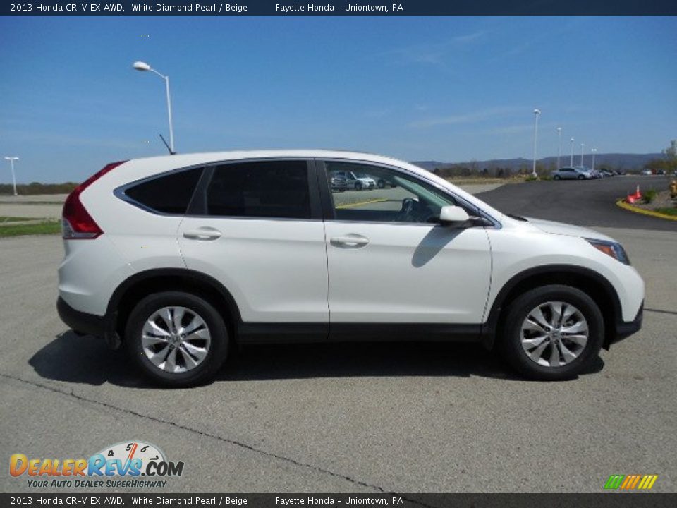 2013 Honda CR-V EX AWD White Diamond Pearl / Beige Photo #4