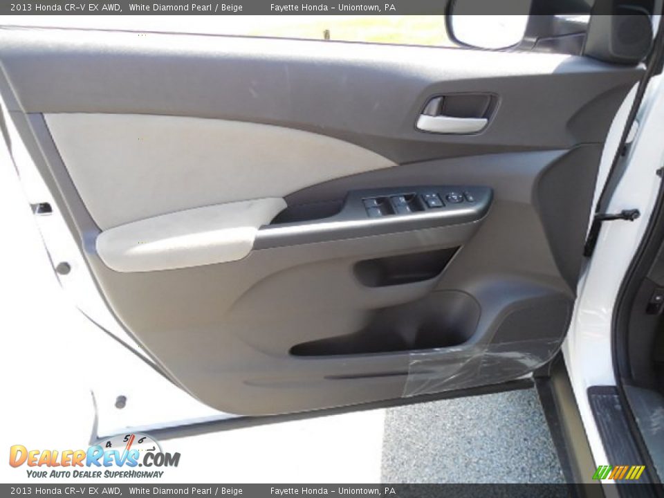 2013 Honda CR-V EX AWD White Diamond Pearl / Beige Photo #6
