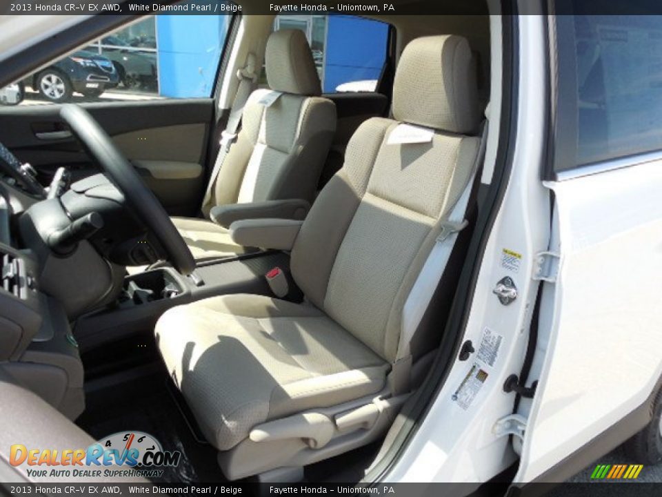 2013 Honda CR-V EX AWD White Diamond Pearl / Beige Photo #7