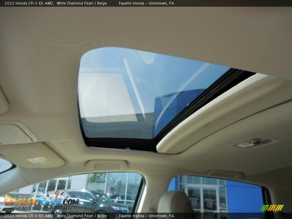 2013 Honda CR-V EX AWD White Diamond Pearl / Beige Photo #10