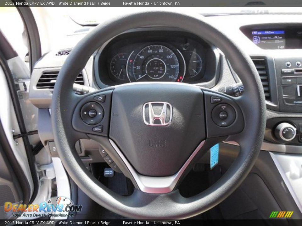 2013 Honda CR-V EX AWD White Diamond Pearl / Beige Photo #11