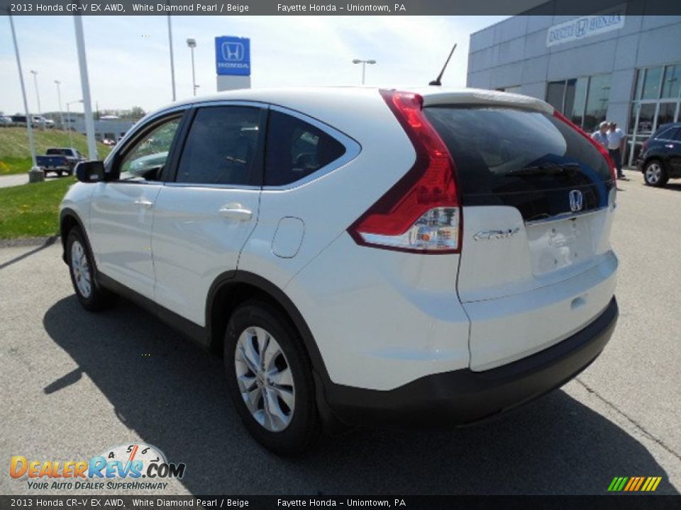 2013 Honda CR-V EX AWD White Diamond Pearl / Beige Photo #17