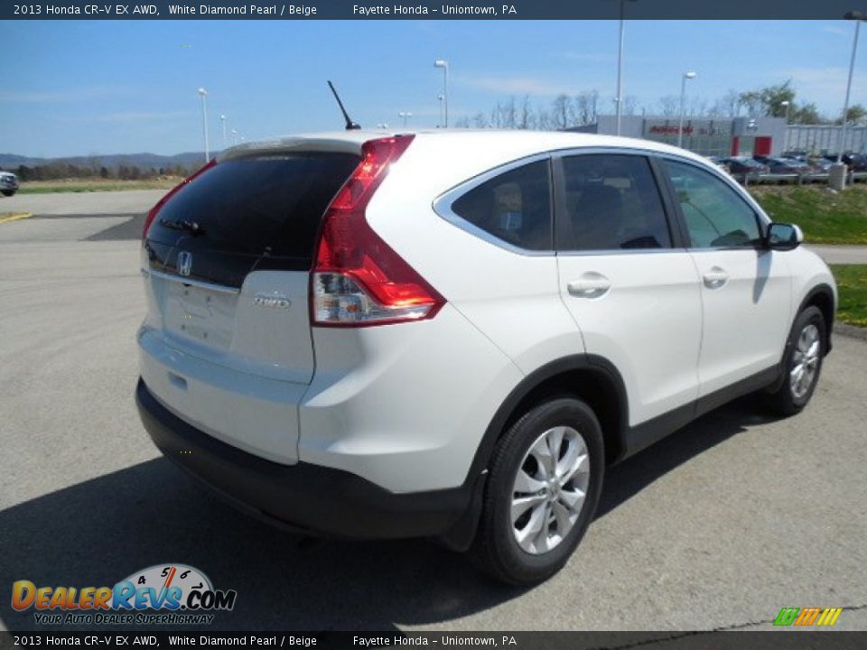 2013 Honda CR-V EX AWD White Diamond Pearl / Beige Photo #18