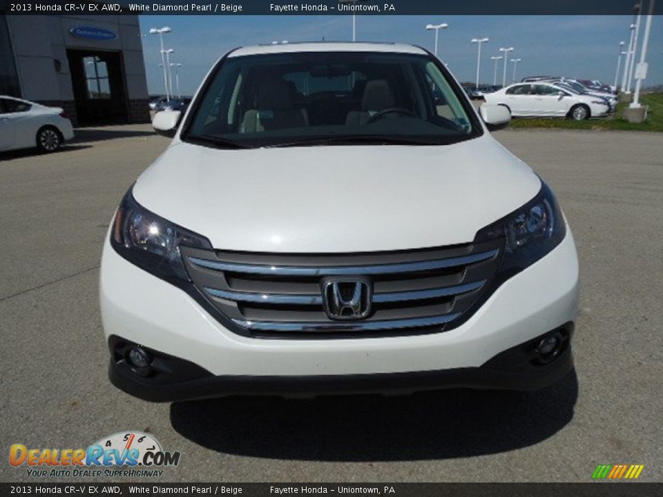 2013 Honda CR-V EX AWD White Diamond Pearl / Beige Photo #19