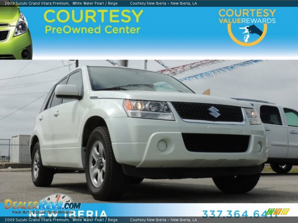 2009 Suzuki Grand Vitara Premium White Water Pearl / Beige Photo #1
