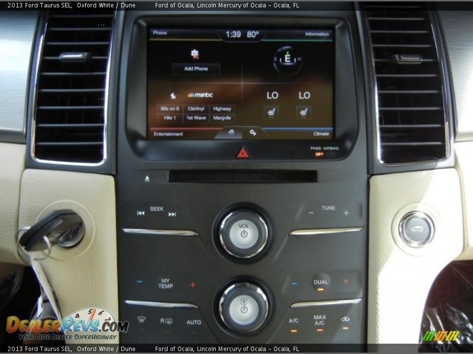 2013 Ford Taurus SEL Oxford White / Dune Photo #9