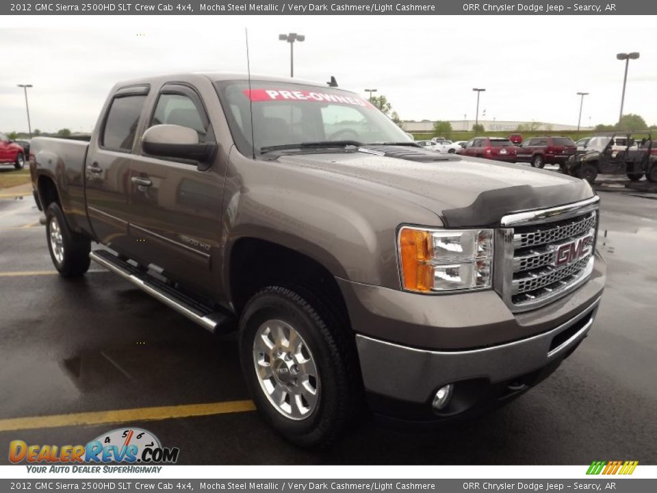 2012 GMC Sierra 2500HD SLT Crew Cab 4x4 Mocha Steel Metallic / Very Dark Cashmere/Light Cashmere Photo #3