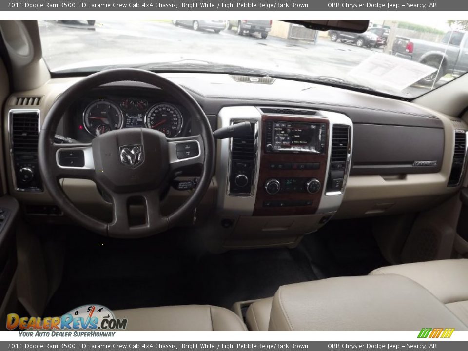 2011 Dodge Ram 3500 HD Laramie Crew Cab 4x4 Chassis Bright White / Light Pebble Beige/Bark Brown Photo #9