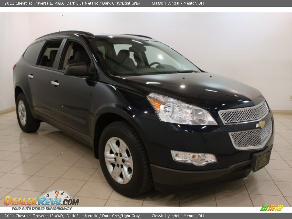 2011 Chevrolet Traverse LS AWD Dark Blue Metallic / Dark Gray/Light Gray Photo #1